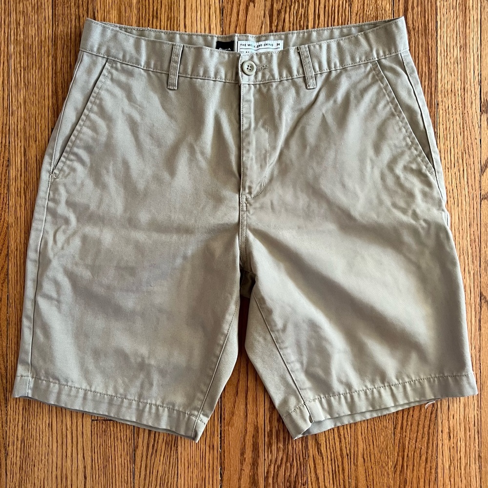 Men’s RVCA THE WEEK-END CHINO Tan Shorts Size 34